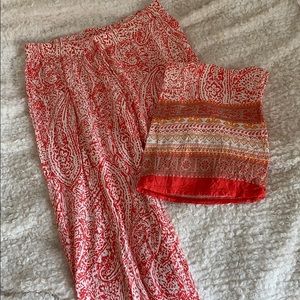 Hot Pink Patterned Boho Pants